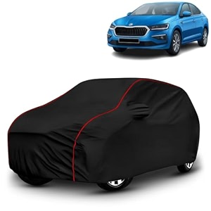ayshu all-weather resistant car cover compatible with skoda slavia  triple-stitched mirror amp antenna pockets with elastic bottom hem amp buckle strap  dustproof uv protection
