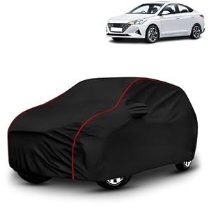 ayshu all-weather resistant car cover compatible with hyundai verna  triple-stitched mirror amp antenna pockets with elastic bottom hem amp buckle strap  dustproof uv protection