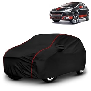 ayshu all-weather resistant car cover compatible with fiat abarth punto  triple-stitched mirror amp antenna pockets with elastic bottom hem amp buckle strap  dustproof uv protection
