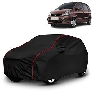 ayshu all-weather resistant car cover compatible with maruti suzuki zen estilo  triple-stitched mirror amp antenna pockets with elastic bottom hem amp buckle strap  dustproof uv protection