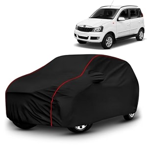 ayshu all-weather resistant car cover compatible with mahindra quanto  triple-stitched mirror amp antenna pockets with elastic bottom hem amp buckle strap  dustproof uv protection