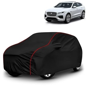 ayshu all-weather resistant car cover compatible with jaguar f-pace  triple-stitched mirror amp antenna pockets with elastic bottom hem amp buckle strap  dustproof uv protection