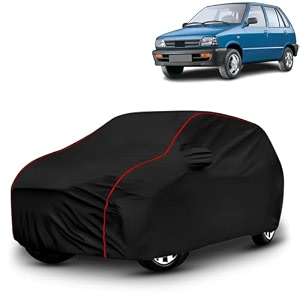 ayshu all-weather resistant car cover compatible with maruti suzuki 800  triple-stitched mirror amp antenna pockets with elastic bottom hem amp buckle strap  dustproof uv protection