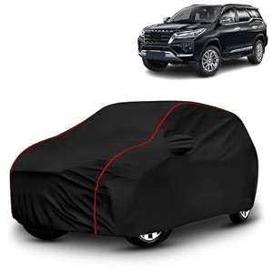 ayshu all-weather resistant car cover compatible with toyota fortuner  triple-stitched mirror amp antenna pockets with elastic bottom hem amp buckle strap  dustproof uv protection