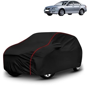 ayshu all-weather resistant car cover compatible with hyundai sonata embera  triple-stitched mirror amp antenna pockets with elastic bottom hem amp buckle strap  dustproof uv protection
