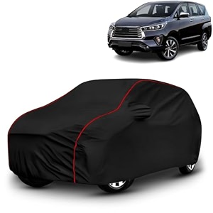 ayshu all-weather resistant car cover compatible with toyota innova crysta  triple-stitched mirror amp antenna pockets with elastic bottom hem amp buckle strap  dustproof uv protection