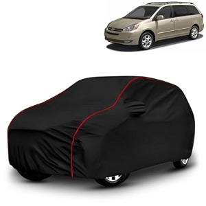 ayshu all-weather resistant car cover compatible with toyota sienna  triple-stitched mirror amp antenna pockets with elastic bottom hem amp buckle strap  dustproof uv protection