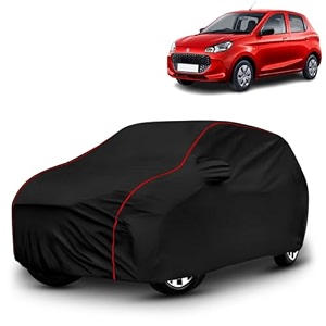 ayshu all-weather resistant car cover compatible with maruti suzuki alto k10  triple-stitched mirror amp antenna pockets with elastic bottom hem amp buckle strap  dustproof uv protection