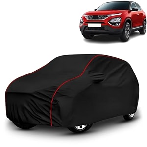 ayshu all-weather resistant car cover compatible with tata harrier  triple-stitched mirror amp antenna pockets with elastic bottom hem amp buckle strap  dustproof uv protection
