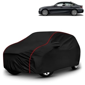 ayshu all-weather resistant car cover compatible with bmw 320d  triple-stitched mirror amp antenna pockets with elastic bottom hem amp buckle strap  dustproof uv protection