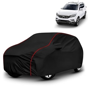 ayshu all-weather resistant car cover compatible with mahindra alturas g4  triple-stitched mirror amp antenna pockets with elastic bottom hem amp buckle strap  dustproof uv protection