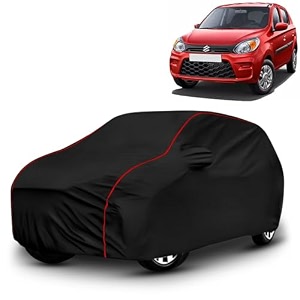 ayshu all-weather resistant car cover compatible with maruti alto 800 vxi  triple-stitched mirror amp antenna pockets with elastic bottom hem amp buckle strap  dustproof uv protection