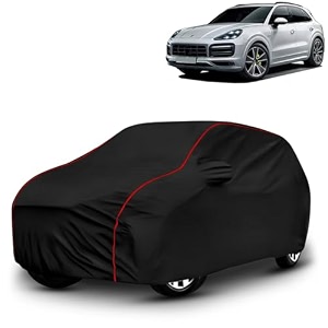 ayshu all-weather resistant car cover compatible with porsche cayenne  triple-stitched mirror amp antenna pockets with elastic bottom hem amp buckle strap  dustproof uv protection