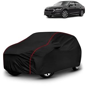 ayshu all-weather resistant car cover compatible with skoda octavia  triple-stitched mirror amp antenna pockets with elastic bottom hem amp buckle strap  dustproof uv protection