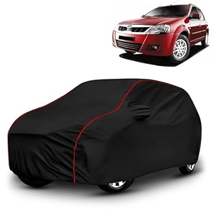 ayshu all-weather resistant car cover compatible with mahindra verito  triple-stitched mirror amp antenna pockets with elastic bottom hem amp buckle strap  dustproof uv protection