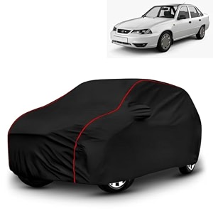 ayshu all-weather resistant car cover compatible with daewoo cielo gle 1994-1999  triple-stitched mirror amp antenna pockets with elastic bottom hem amp buckle strap  dustproof uv protection