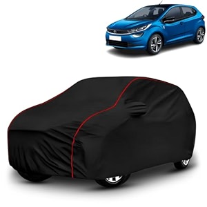 ayshu all-weather resistant car cover compatible with tata altroz  triple-stitched mirror amp antenna pockets with elastic bottom hem amp buckle strap  dustproof uv protection
