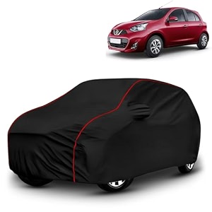 ayshu all-weather resistant car cover compatible with nissan micra  triple-stitched mirror amp antenna pockets with elastic bottom hem amp buckle strap  dustproof uv protection
