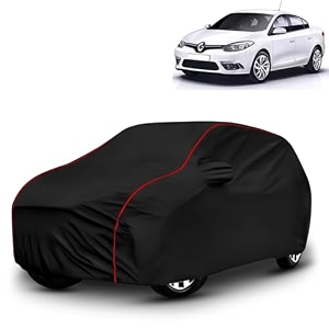 ayshu all-weather resistant car cover compatible with renault fluence 2014-2017  triple-stitched mirror amp antenna pockets with elastic bottom hem amp buckle strap  dustproof uv protection