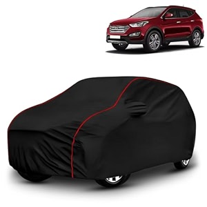 ayshu all-weather resistant car cover compatible with hyundai santa fe  triple-stitched mirror amp antenna pockets with elastic bottom hem amp buckle strap  dustproof uv protection