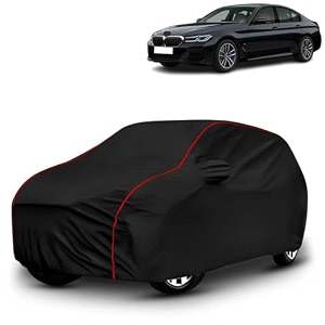 ayshu all-weather resistant car cover compatible with bmw 5 series  triple-stitched mirror amp antenna pockets with elastic bottom hem amp buckle strap  dustproof uv protection