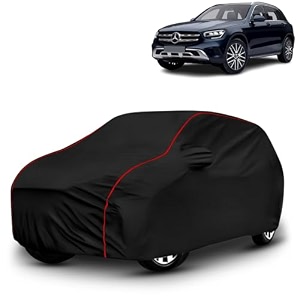 ayshu all-weather resistant car cover compatible with mercedes benz glc  triple-stitched mirror amp antenna pockets with elastic bottom hem amp buckle strap  dustproof uv protection