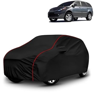 ayshu all-weather resistant car cover compatible with tata aria 2014-2017  triple-stitched mirror amp antenna pockets with elastic bottom hem amp buckle strap  dustproof uv protection