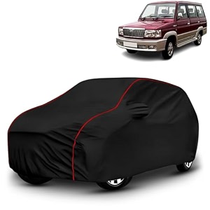 ayshu all-weather resistant car cover compatible with toyota qualis  triple-stitched mirror amp antenna pockets with elastic bottom hem amp buckle strap  dustproof uv protection