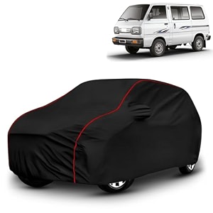 ayshu all-weather resistant car cover compatible with maruti suzuki omni  triple-stitched mirror amp antenna pockets with elastic bottom hem amp buckle strap  dustproof uv protection
