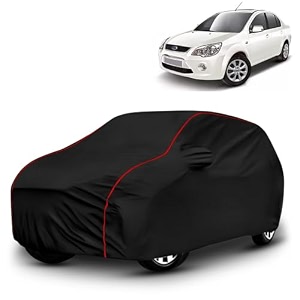 ayshu all-weather resistant car cover compatible with ford classic 2012-2015  triple-stitched mirror amp antenna pockets with elastic bottom hem amp buckle strap  dustproof uv protection