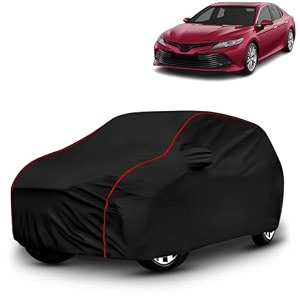 ayshu all-weather resistant car cover compatible with toyota camry  triple-stitched mirror amp antenna pockets with elastic bottom hem amp buckle strap  dustproof uv protection