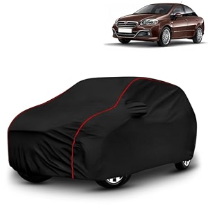 ayshu all-weather resistant car cover compatible with fiat linea  triple-stitched mirror amp antenna pockets with elastic bottom hem amp buckle strap  dustproof uv protection