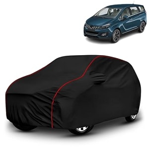 ayshu all-weather resistant car cover compatible with mahindra marazzo  triple-stitched mirror amp antenna pockets with elastic bottom hem amp buckle strap  dustproof uv protection