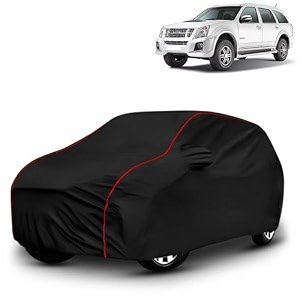 ayshu all-weather resistant car cover compatible with isuzu mu7 2014-2017  triple-stitched mirror amp antenna pockets with elastic bottom hem amp buckle strap  dustproof uv protection