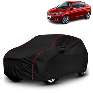 ayshu all-weather resistant car cover compatible with tata tigor  triple-stitched mirror amp antenna pockets with elastic bottom hem amp buckle strap  dustproof uv protection