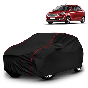 ayshu all-weather resistant car cover compatible with ford figo titanium  triple-stitched mirror amp antenna pockets with elastic bottom hem amp buckle strap  dustproof uv protection