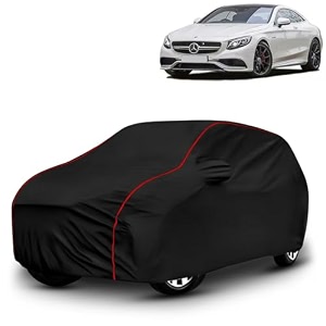 ayshu all-weather resistant car cover compatible with mercedes benz s coupe  triple-stitched mirror amp antenna pockets with elastic bottom hem amp buckle strap  dustproof uv protection