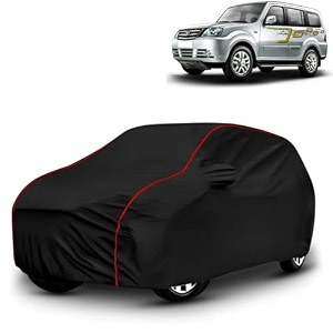 ayshu all-weather resistant car cover compatible with tata sumo grande dicor  triple-stitched mirror amp antenna pockets with elastic bottom hem amp buckle strap  dustproof uv protection