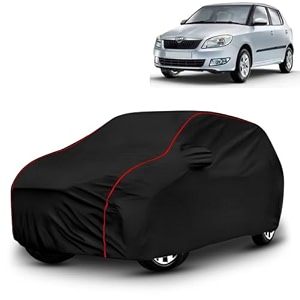ayshu all-weather resistant car cover compatible with skoda fabia  triple-stitched mirror amp antenna pockets with elastic bottom hem amp buckle strap  dustproof uv protection