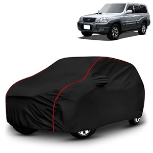 ayshu all-weather resistant car cover compatible with hyundai terracan  triple-stitched mirror amp antenna pockets with elastic bottom hem amp buckle strap  dustproof uv protection