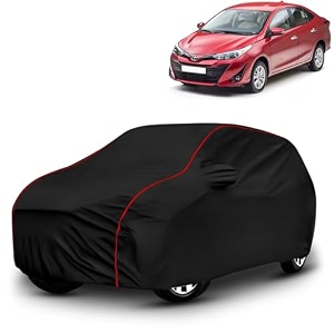 ayshu all-weather resistant car cover compatible with toyota yaris  triple-stitched mirror amp antenna pockets with elastic bottom hem amp buckle strap  dustproof uv protection
