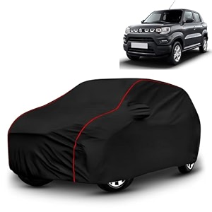 ayshu all-weather resistant car cover compatible with maruti suzuki s-presso  triple-stitched mirror amp antenna pockets with elastic bottom hem amp buckle strap  dustproof uv protection