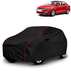 ayshu all-weather resistant car cover compatible with volkswagen vento  triple-stitched mirror amp antenna pockets with elastic bottom hem amp buckle strap  dustproof uv protection