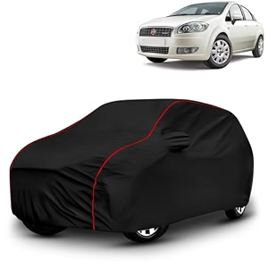 ayshu all-weather resistant car cover compatible with fiat linea classic  triple-stitched mirror amp antenna pockets with elastic bottom hem amp buckle strap  dustproof uv protection
