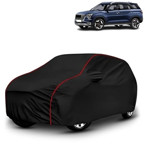 ayshu all-weather resistant car cover compatible with hyundai alcazar  triple-stitched mirror amp antenna pockets with elastic bottom hem amp buckle strap  dustproof uv protection