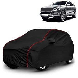 ayshu all-weather resistant car cover compatible with bmw ml  triple-stitched mirror amp antenna pockets with elastic bottom hem amp buckle strap  dustproof uv protection