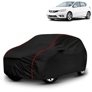 ayshu all-weather resistant car cover compatible with nissan pulsar  triple-stitched mirror amp antenna pockets with elastic bottom hem amp buckle strap  dustproof uv protection