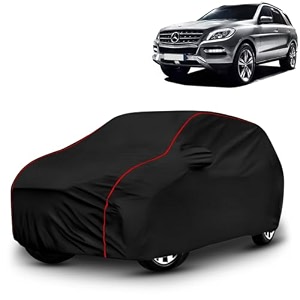 ayshu all-weather resistant car cover compatible with mercedes benz m-class  triple-stitched mirror amp antenna pockets with elastic bottom hem amp buckle strap  dustproof uv protection