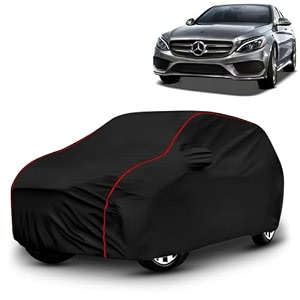 ayshu all-weather resistant car cover compatible with mercedes benz s class s300  triple-stitched mirror amp antenna pockets with elastic bottom hem amp buckle strap  dustproof uv protection