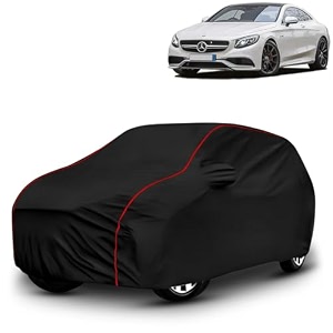 ayshu all-weather resistant car cover compatible with mercedes benz s-coupe s 500  triple-stitched mirror amp antenna pockets with elastic bottom hem amp buckle strap  dustproof uv protection